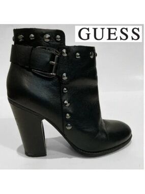Guess Black Leather Studded Ankle Booties 6.5​​